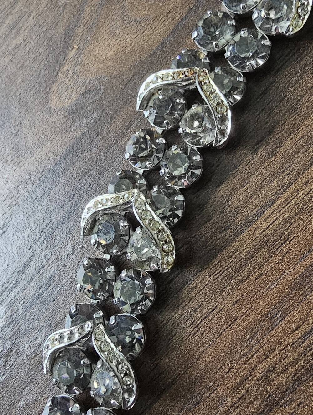 Silver-Tone Gray Crystal Bracelet - Women Jewelry - Picture 3 of 5
